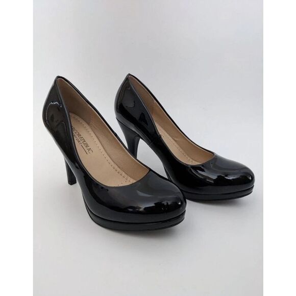 Women's Marco Republic Rome Black Faux Patent Leather Shoes Size 9